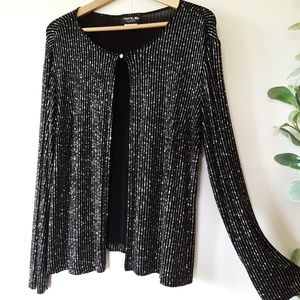 Onyx Nite Black Jewel Embellished Bolero Jacket L